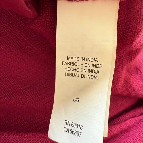 Lucky Brand Blouse See Through Circle Pattern 3/4 Sleeve Burgundy Vintage Large - Picture 4 of 7